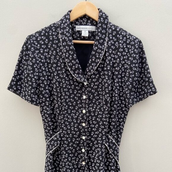 david warren Dresses & Skirts - 90s David Warren Button Front Long Floral Vintage Short Sleeve Party